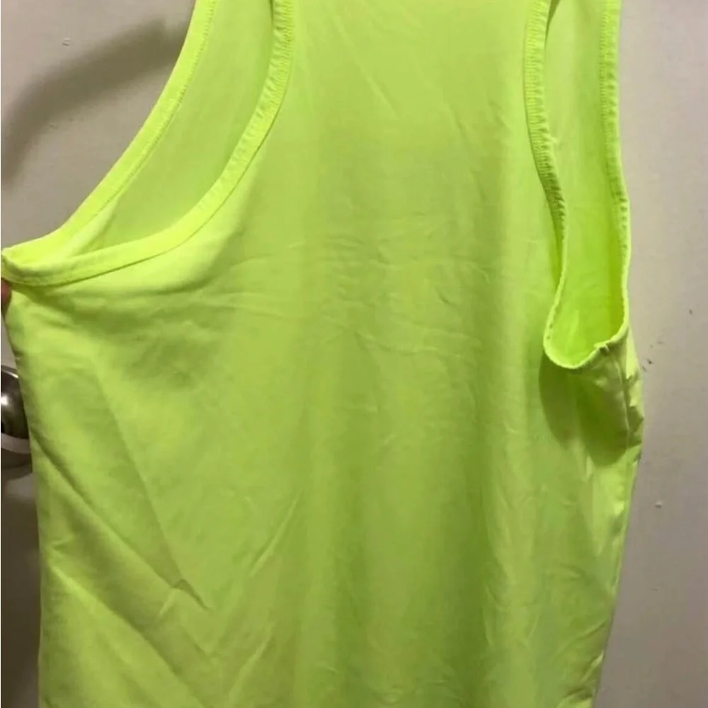 DSG Girls Neon Lime Graphic Tank Top - Heart, Peace & Basketball Design